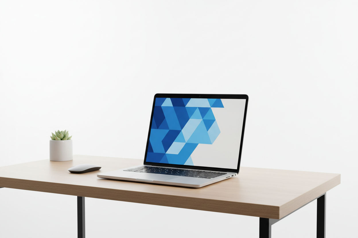Laptop on desk