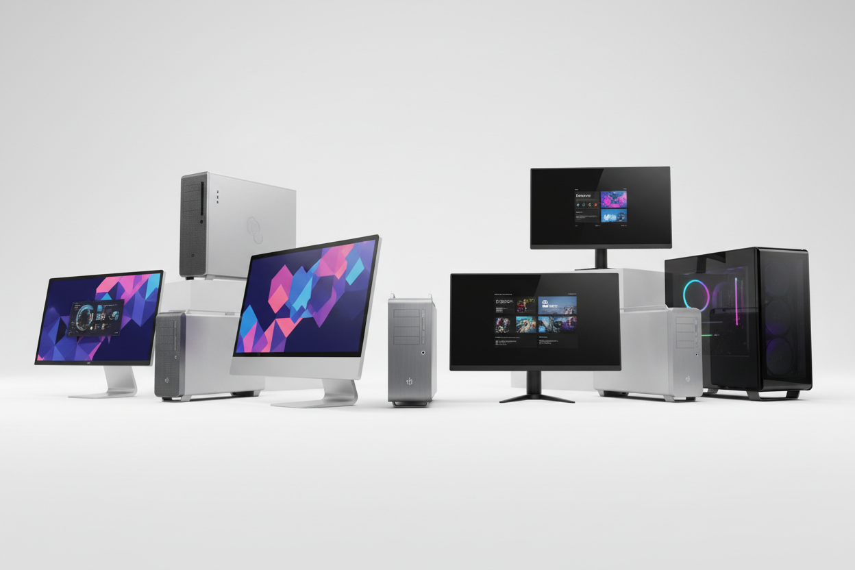 Various desktop computers